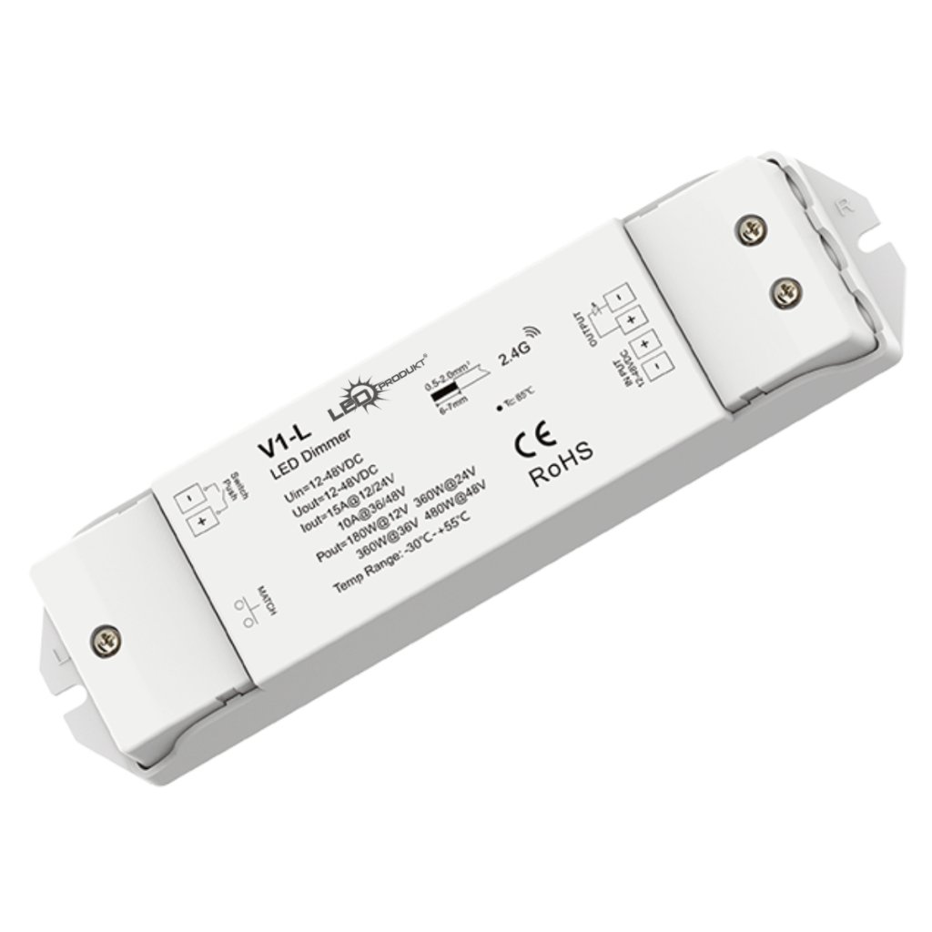 LED přijímač V1-L RF 2,4GHz 15A