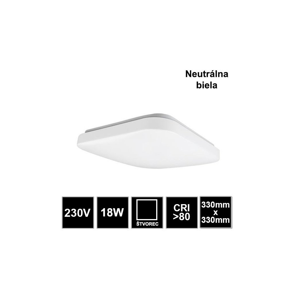 7954 led stropne svietidlo stvorec 18w neutralna biela