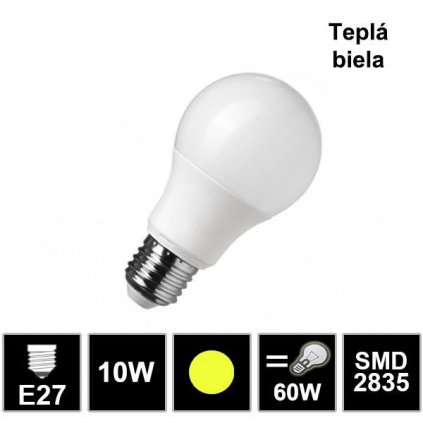 7117 led ziarovka e27 10w smd2835 tepla biela