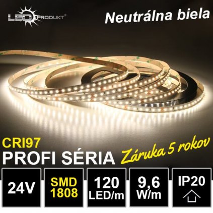 6790 profi led pasik 120led m smd1808 neutralna biela cri97 ip20 24v zaruka 5 rokov