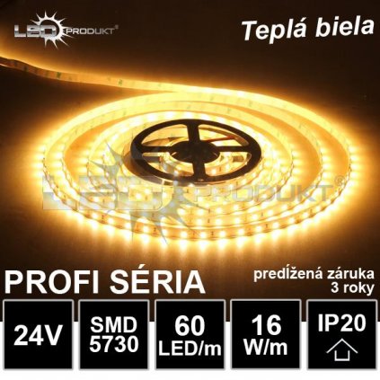 6433 profi led pasik 60led m smd5730 tepla biela ip20 24v zaruka 3 roky