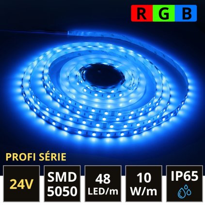 5m PROFI LED pás SMD5050 10W/m RGB 48LED/m IP65 24V
