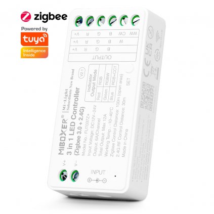 LED RGB / RGBW / RGB Dual White přijímač 3 in 1 RF5 - Zigbee 3.0 + 2,4GHz (FUT037Z+)