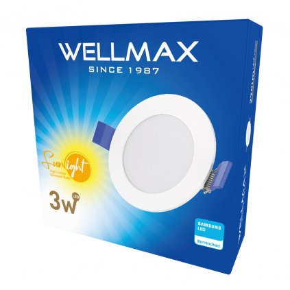 LED panel Wellmax 3W kruh - Neutrální bílá