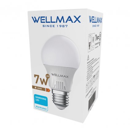 LED žárovka Wellmax E27 7W neutrální bílá