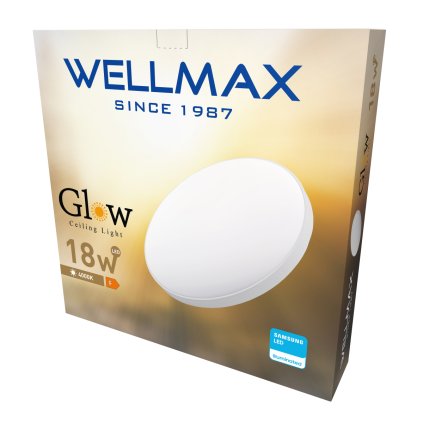 LED stropní lampa GLOW 18W Samsung LED - neutrální bílá