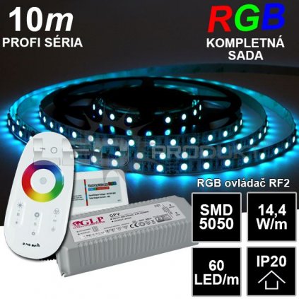 5908 10m profi led pasik smd5050 rgb 60led m ip20 24v rf2 kompletna sada