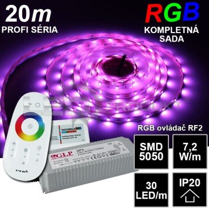 5995 20m profi led pasik smd5050 rgb 30led m ip20 24v rf2 kompletna sada