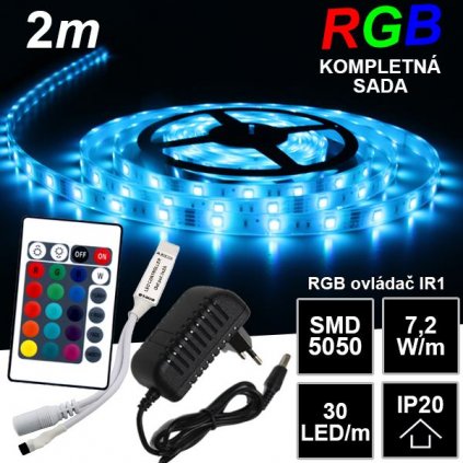 4855 2m ip20 30led m rgb pasik ir1 komplet sada