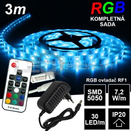 5617 3m ip20 30led m rgb pasik rf1 kompletna sada