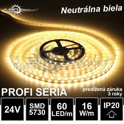 6421 5m profi led pasik 60led m smd5730 neutralna biela ip20 24v zaruka 3 roky