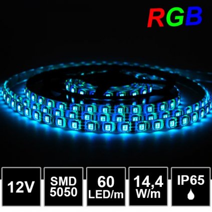 4645 5m led pasik rgb smd5050 60led m ip65 12v