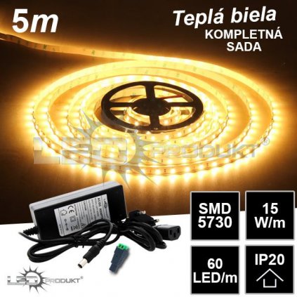 5521 5m smd5730 60led m ip20 tepla b kompletna sada