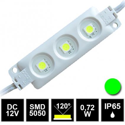 8155 led modul 3led smd5050 zelena 0 72w 12v