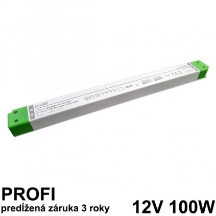 7657 led napajaci zdroj 100w 12v slim nabytkovy zaruka 3 roky