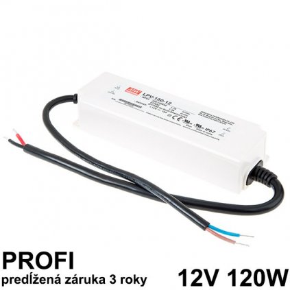 5353 led napajaci zdroj 120w 12v ip67 vodeodolny mean well zaruka 3 roky