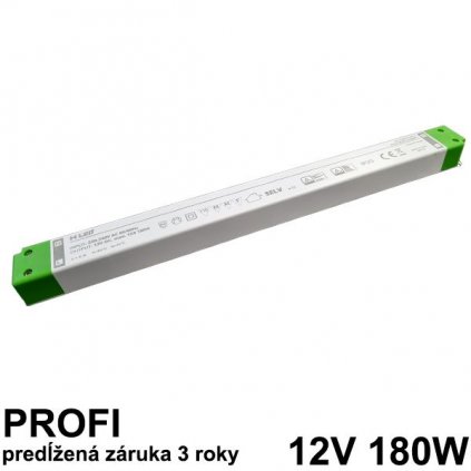 7663 led napajaci zdroj 180w 12v slim nabytkovy zaruka 3 roky