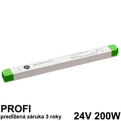 6274 led napajaci zdroj 200w 24v slim nabytkovy zaruka 3 roky