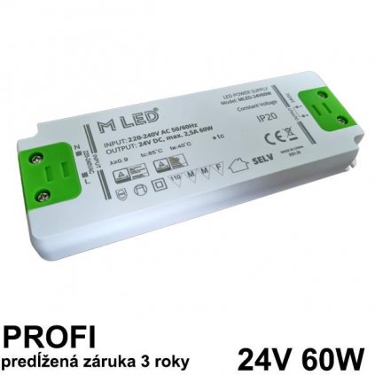 6889 led napajaci zdroj 60w 24v nabytkovy zaruka 3 roky