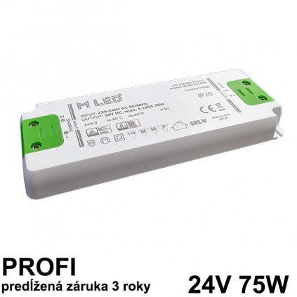 5665 led napajaci zdroj 75w 24v nabytkovy zaruka 3 roky