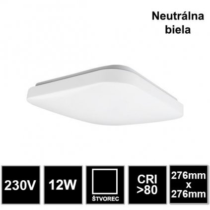 7951 led stropne svietidlo stvorec 12w neutralna biela