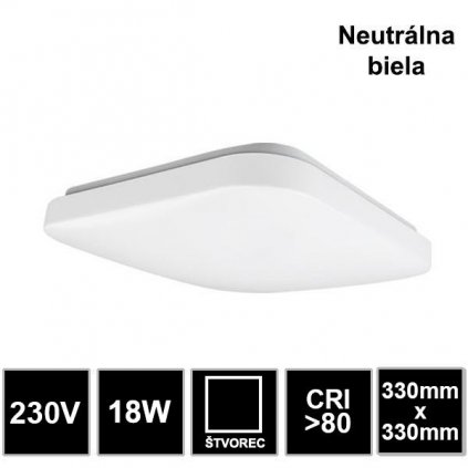 7954 led stropne svietidlo stvorec 18w neutralna biela