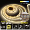 5m PROFI LED pásek ohybný 128LED/m SMD2835 9,6W/m neutrální bílá IP20 24V - vysocesvítivý