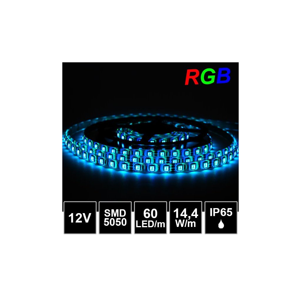 4645 5m led pasik rgb smd5050 60led m ip65 12v