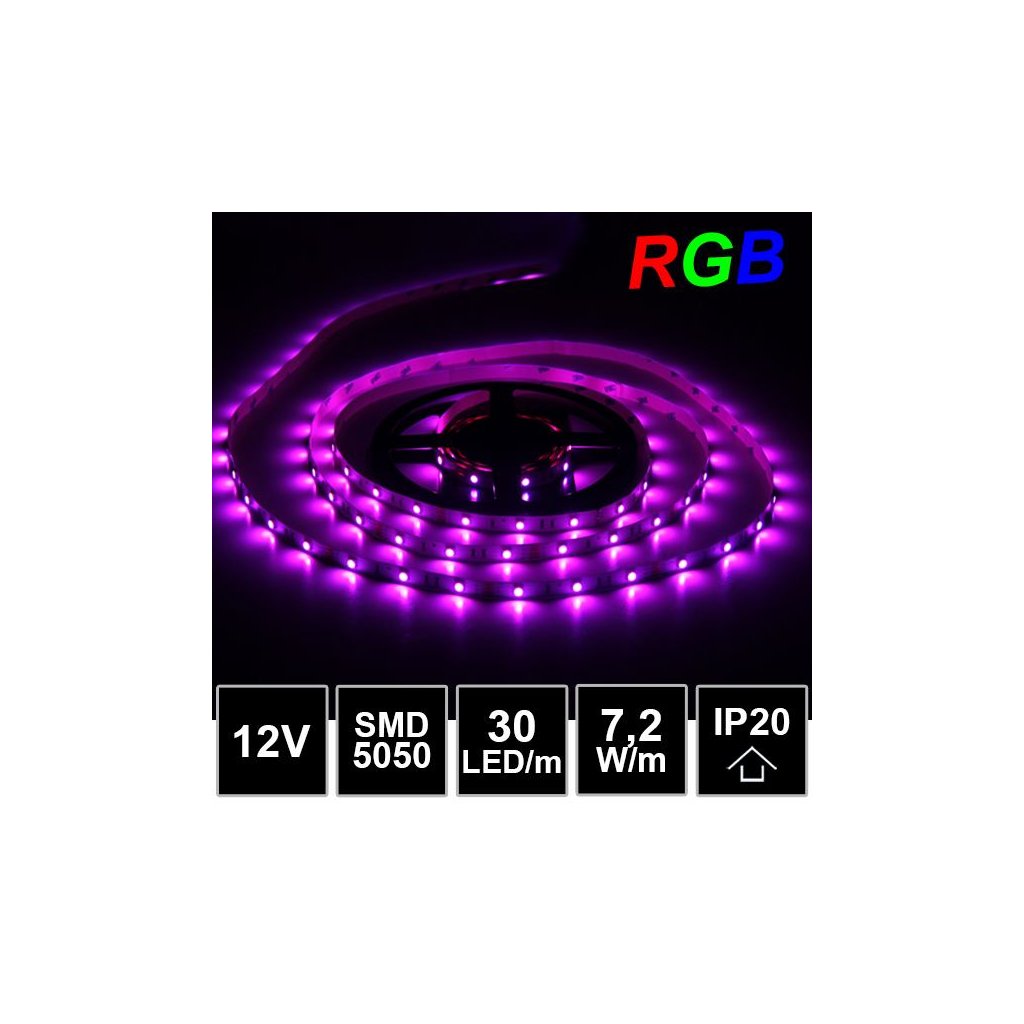 4723 led pasik rgb smd5050 30led m ip20 12v
