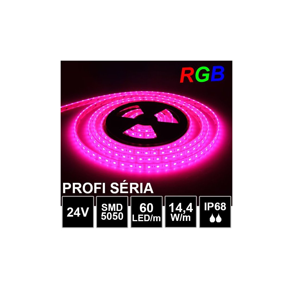 6907 5m profi led pasik smd5050 rgb 60led m ip68 24v