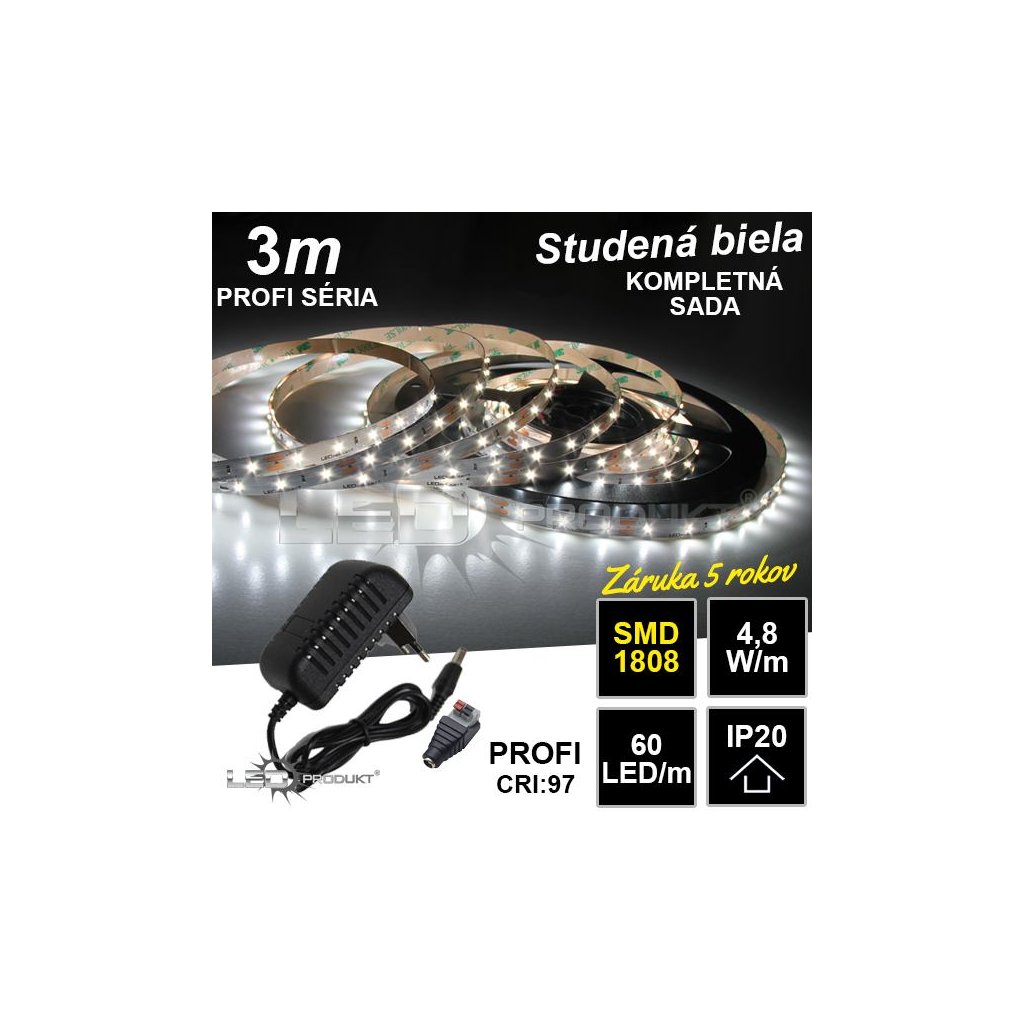 6976 3m profi smd1808 60led m ip20 studena b kompletna sada