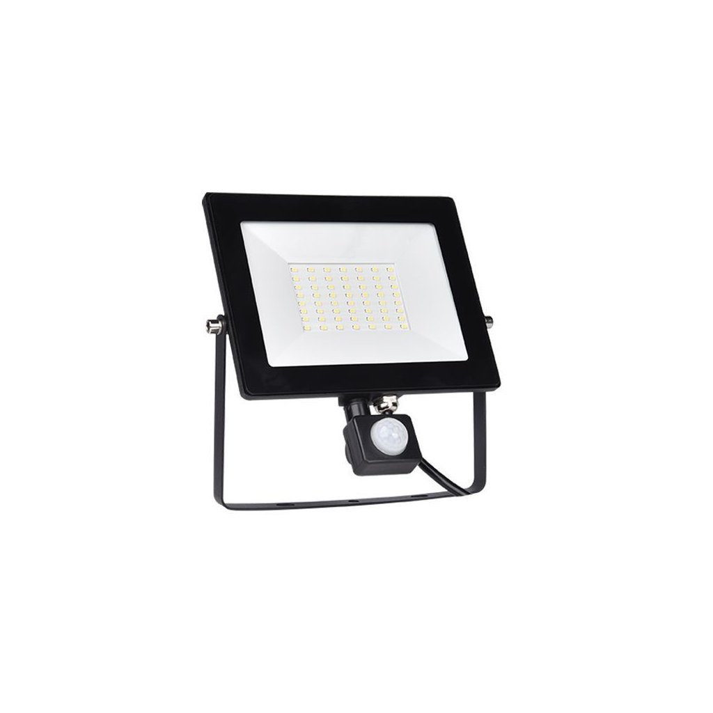 7111 led reflektor 50w 5500k cierny so senzorom