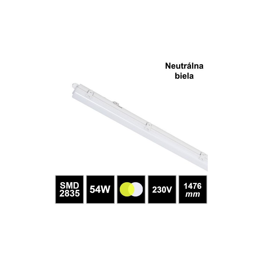 7240 vodeodolne stropne led svietidlo stellar 54w 1476mm 4000k ip65