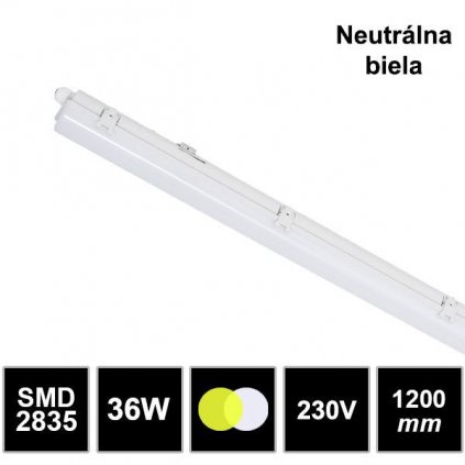 10450 vodeodolne stropne led svietidlo stellar 36w 1200mm 4000k ip65