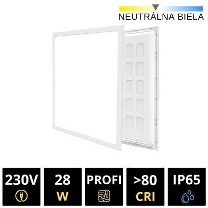 LED panel 28W IP65 595x595 mm - neutrálna biela