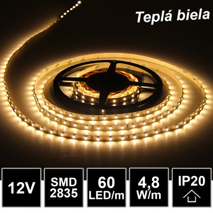 led pasik smd2835 tepla biela 60led