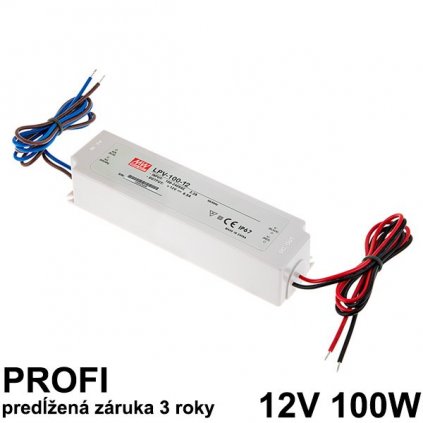 4786 led napajaci zdroj 100w 12v ip67 vodeodolny mean well zaruka 3 roky