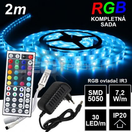 4858 2m ip20 30led m rgb pasik ir3 komplet sada