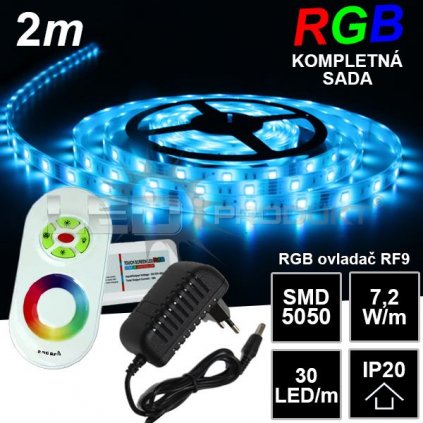 4864 2m ip20 30led m rgb pasik rf9 dotyk komplet sada