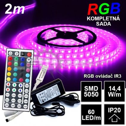 4870 2m ip20 60led m rgb pasik ir3 kompletna sada