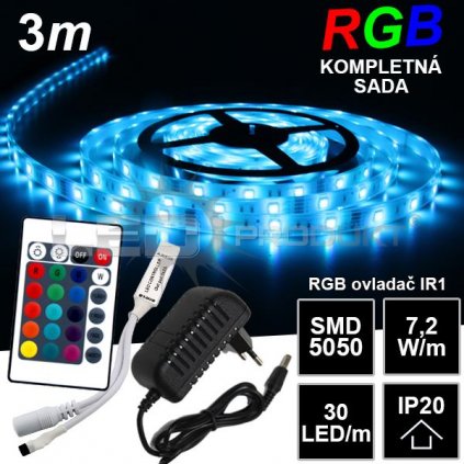 4879 3m ip20 30led m rgb pasik ir1 komplet sada