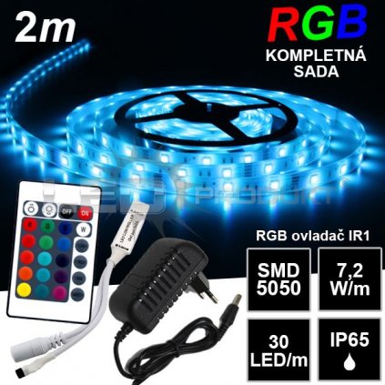 5098 2m ip65 vodeodolny 30led m rgb pasik ir1 komplet sada