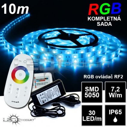 5188 10m ip65 vodeodolny 30led m rgb pasik rf2 kompletna sada