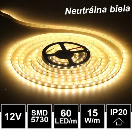 5443 5m led pasik 60led m smd5730 neutralna biela ip20 12v