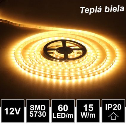 5446 5m led pasik 60led m smd5730 tepla biela ip20 12v