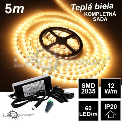 5503 5m smd2835 60led m ip20 tepla b kompletna sada