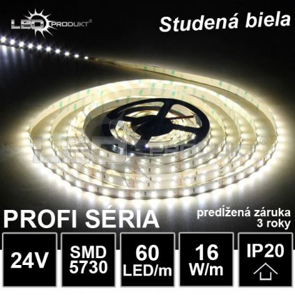 6418 5m profi led pasik 60led m smd5730 studena biela ip20 24v zaruka 3 roky