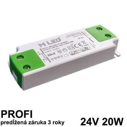 6532 led napajaci zdroj 20w 24v nabytkovy zaruka 3 roky