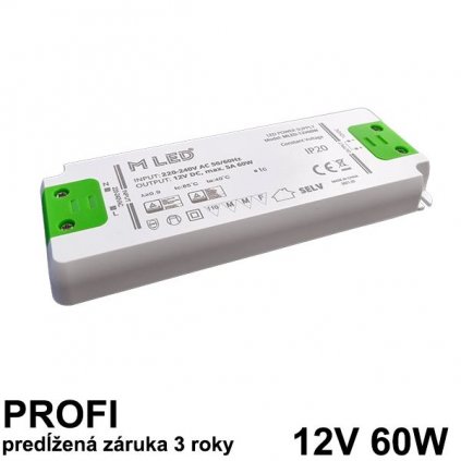 6784 led napajaci zdroj 60w 12v nabytkovy zaruka 3 roky