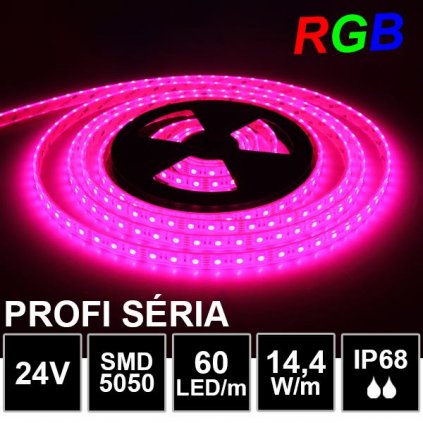 6907 5m profi led pasik smd5050 rgb 60led m ip68 24v